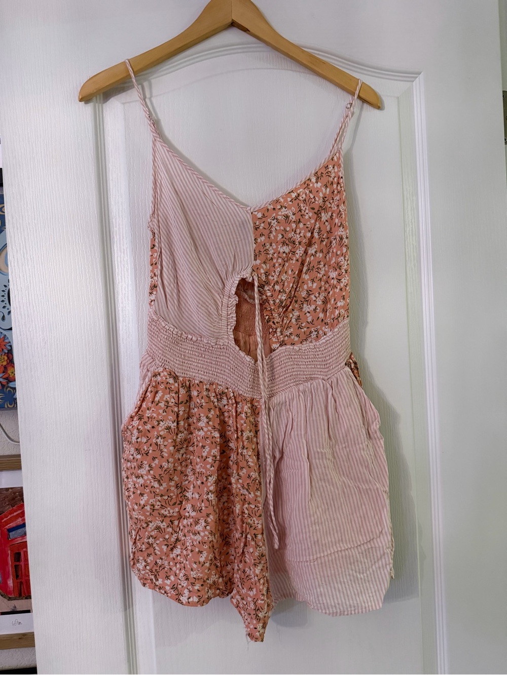 Lush Pink Patchwork Romper large